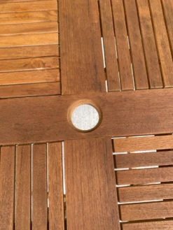 Table de jardin pliante en teck massif Proloisirs parasol 80cm