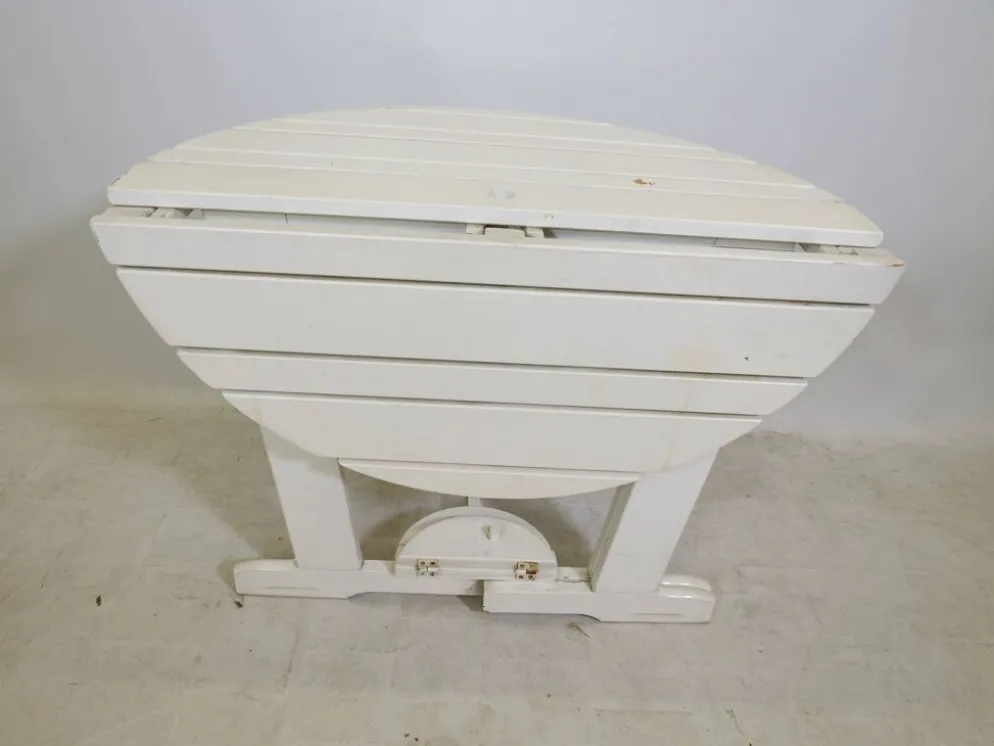 Table de jardin pliante vintage en bois par Triconfort Modèle Riviera, années 1970