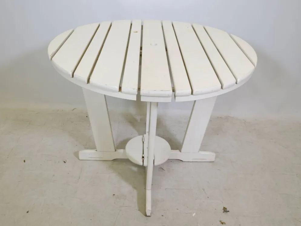 Table de jardin pliante vintage en bois par Triconfort Modèle Riviera, années 1970