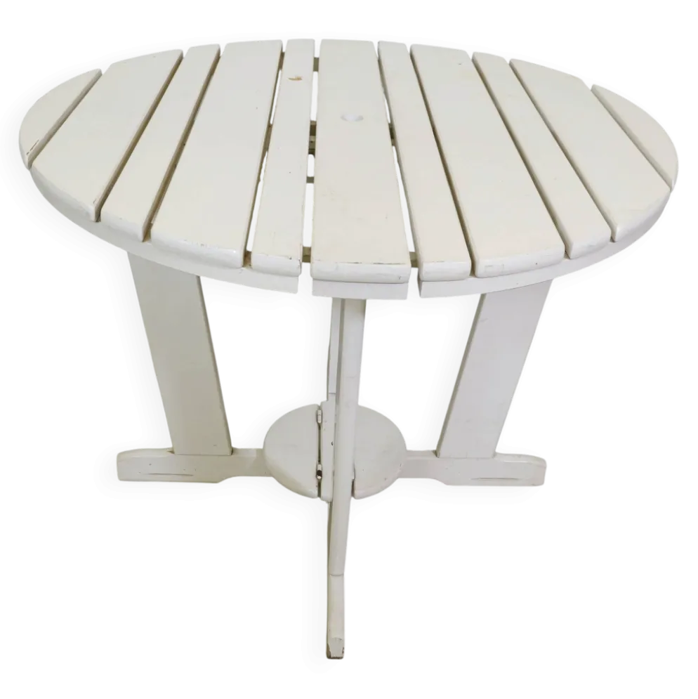 Table de jardin pliante vintage en bois par Triconfort Modèle Riviera, années 1970