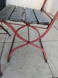 Table et 4 chaises de guinguette anciennes, circa 1900