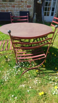 Table jardin + 4 chaises fer forgé