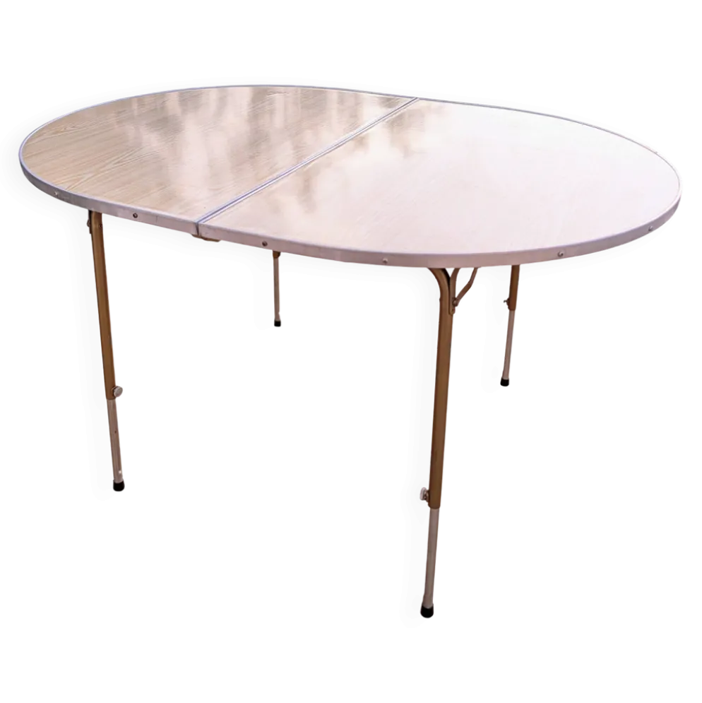 Table pliante de camping ovale vintage