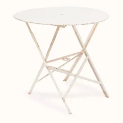 Table pliante ronde française vintage en fer