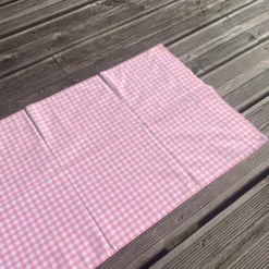 Taie de traversin en coton vichy rose