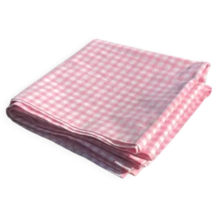 Taie de traversin en coton vichy rose