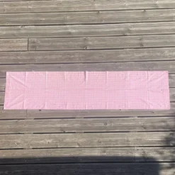 Taie de traversin en coton vichy rose