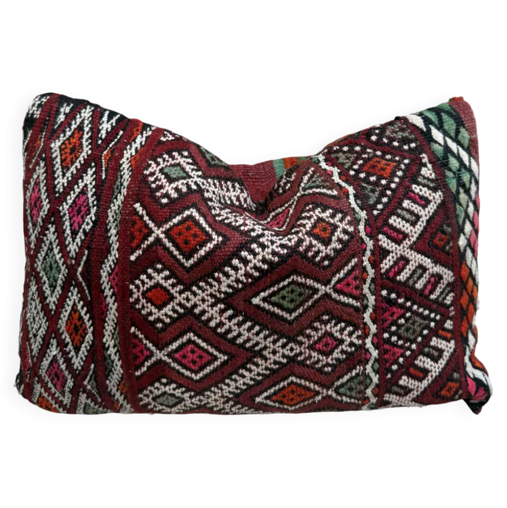 Taie d'oreiller marocaine, housse de coussin berbère, taie d'oreiller tissé