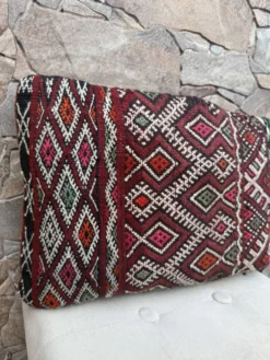 Taie d'oreiller marocaine, housse de coussin berbère, taie d'oreiller tissé