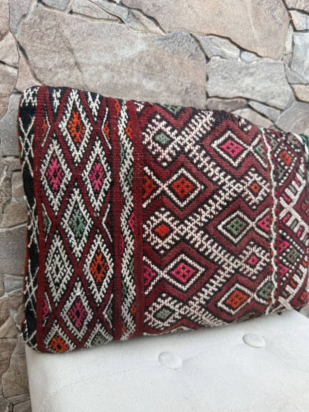 Taie d'oreiller marocaine, housse de coussin berbère, taie d'oreiller tissé