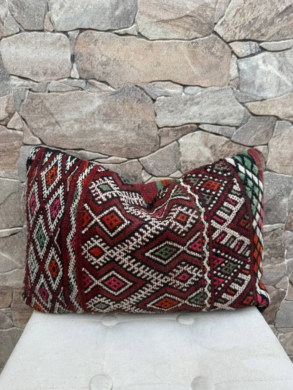 Taie d'oreiller marocaine, housse de coussin berbère, taie d'oreiller tissé
