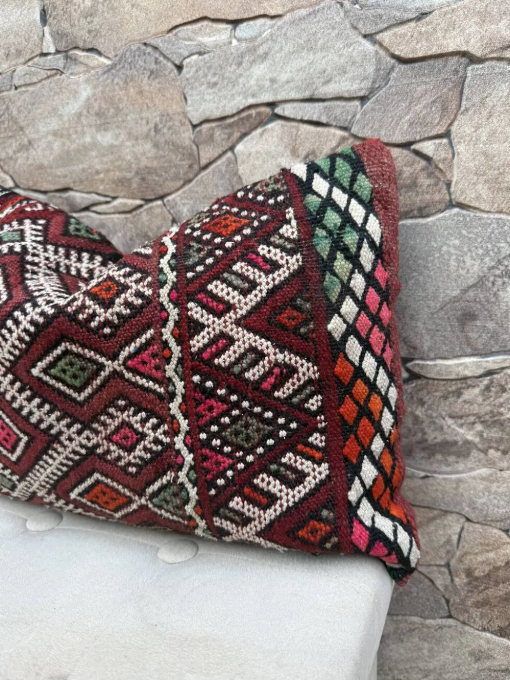 Taie d'oreiller marocaine, housse de coussin berbère, taie d'oreiller tissé