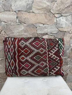 Taie d'oreiller marocaine, housse de coussin berbère, taie d'oreiller tissé