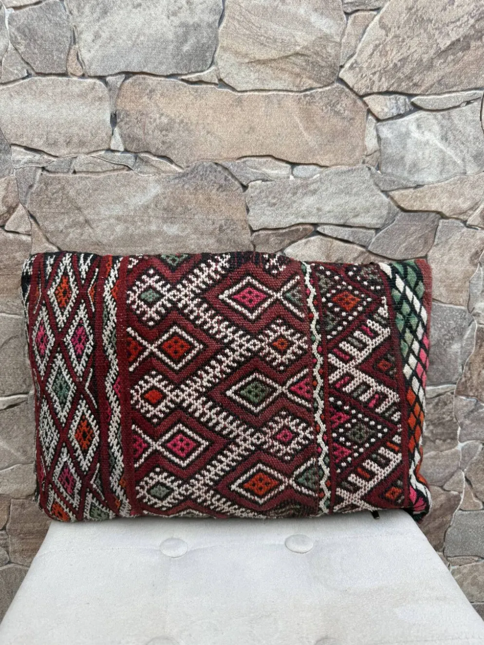 Taie d'oreiller marocaine, housse de coussin berbère, taie d'oreiller tissé