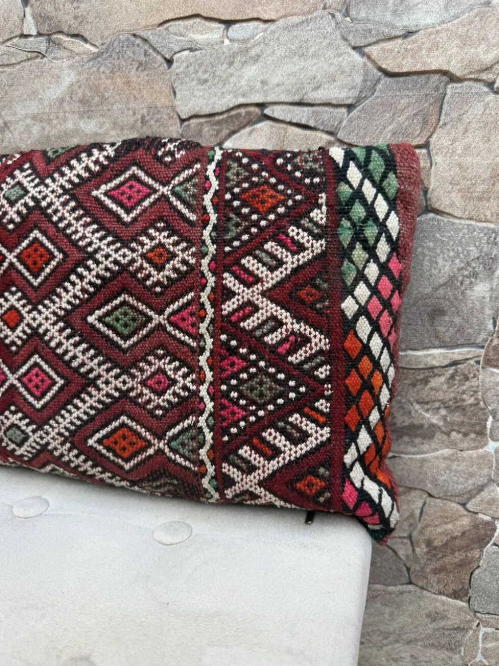 Taie d'oreiller marocaine, housse de coussin berbère, taie d'oreiller tissé