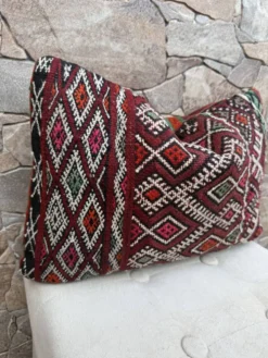 Taie d'oreiller marocaine, housse de coussin berbère, taie d'oreiller tissé