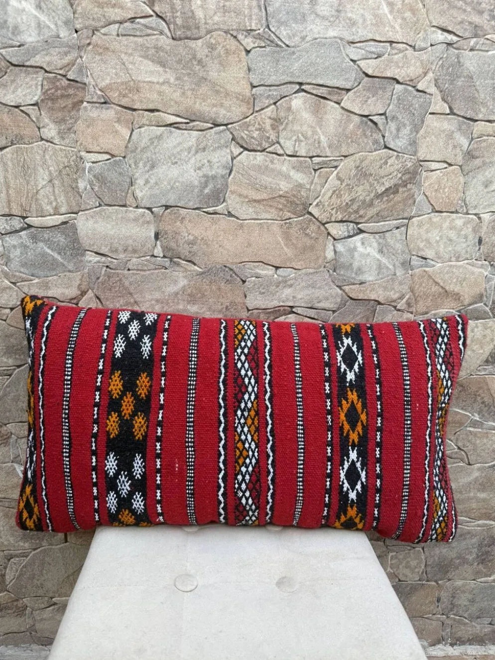 Taie d'oreiller marocaine, housse de coussin berbère, taie d'oreiller tissé