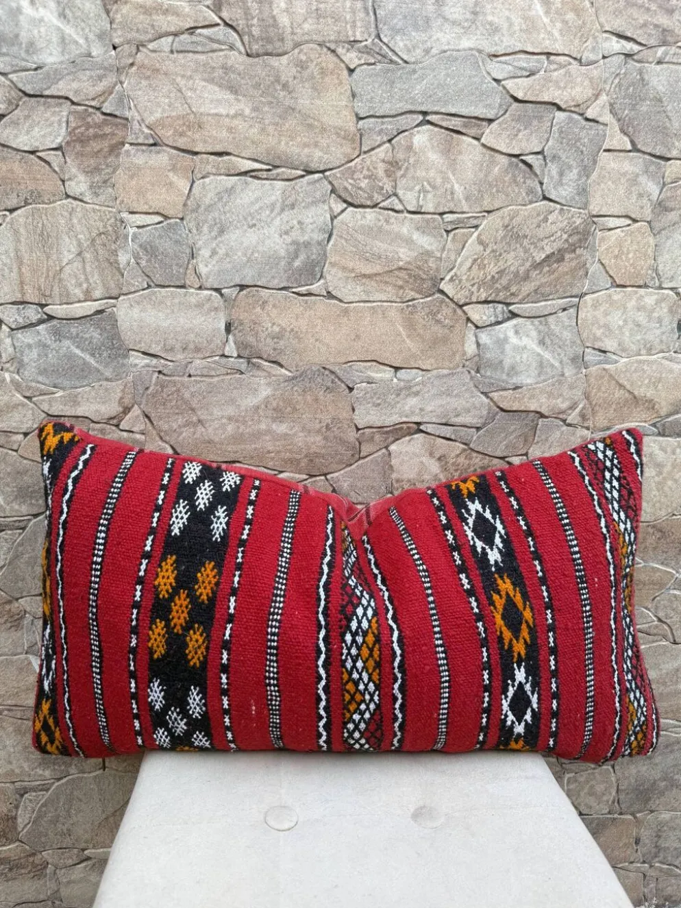 Taie d'oreiller marocaine, housse de coussin berbère, taie d'oreiller tissé