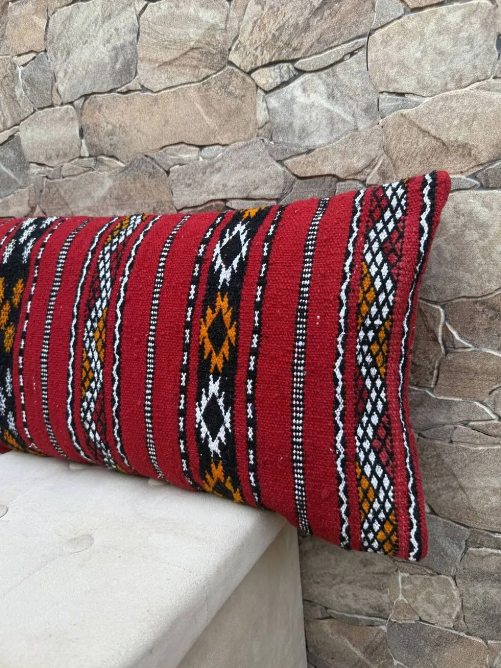 Taie d'oreiller marocaine, housse de coussin berbère, taie d'oreiller tissé