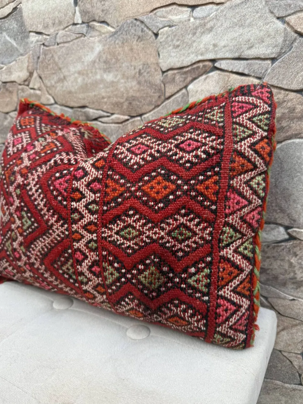 Taie d'oreiller marocaine, housse de coussin berbère, taie d'oreiller tissé