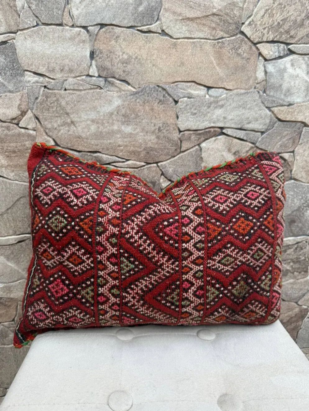 Taie d'oreiller marocaine, housse de coussin berbère, taie d'oreiller tissé
