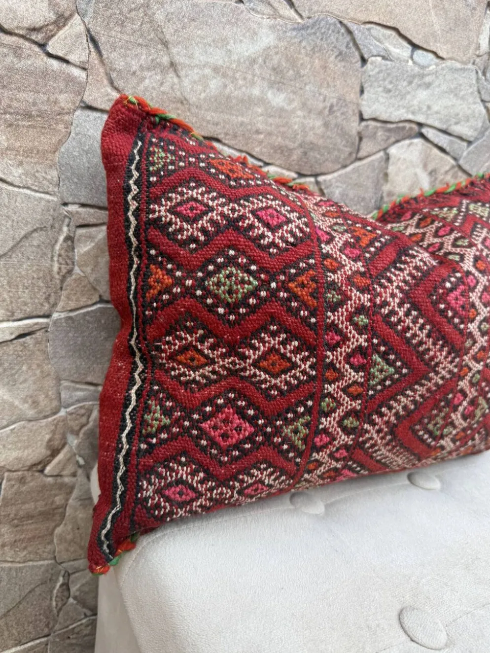 Taie d'oreiller marocaine, housse de coussin berbère, taie d'oreiller tissé
