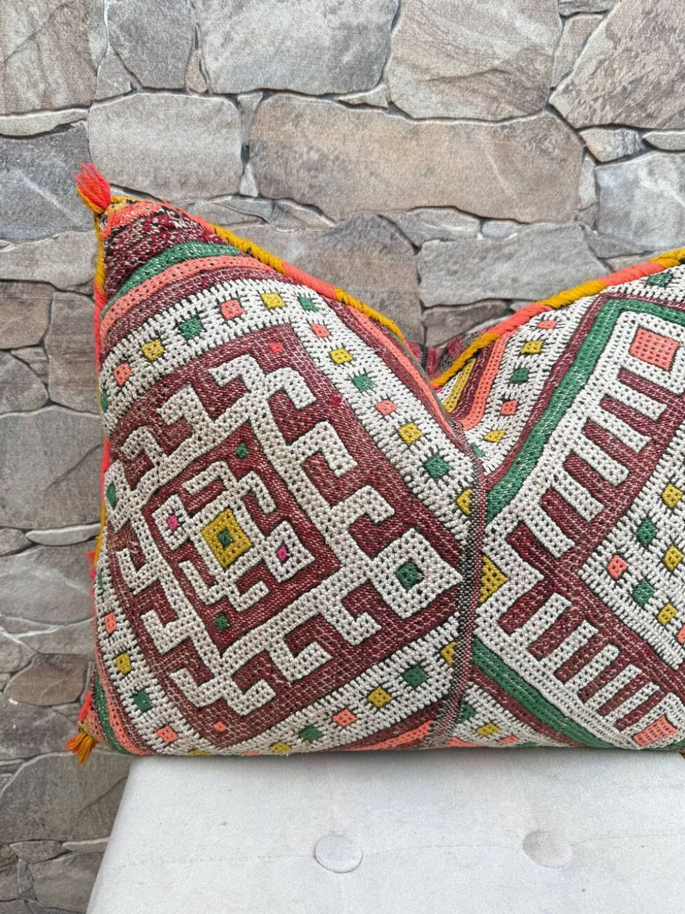 Taie d'oreiller marocaine, housse de coussin berbère, taie d'oreiller tissé