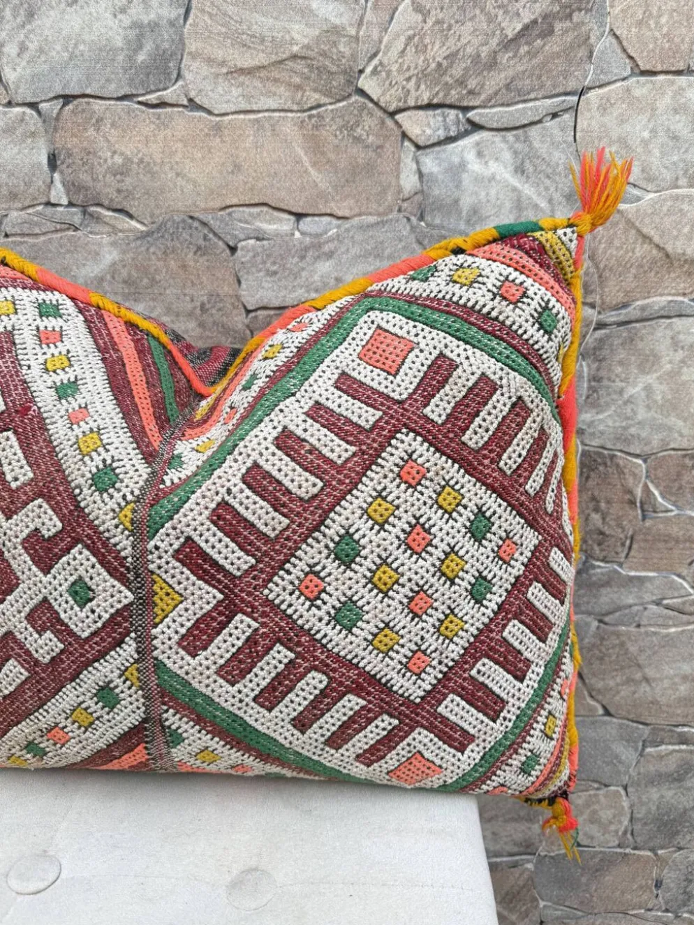 Taie d'oreiller marocaine, housse de coussin berbère, taie d'oreiller tissé