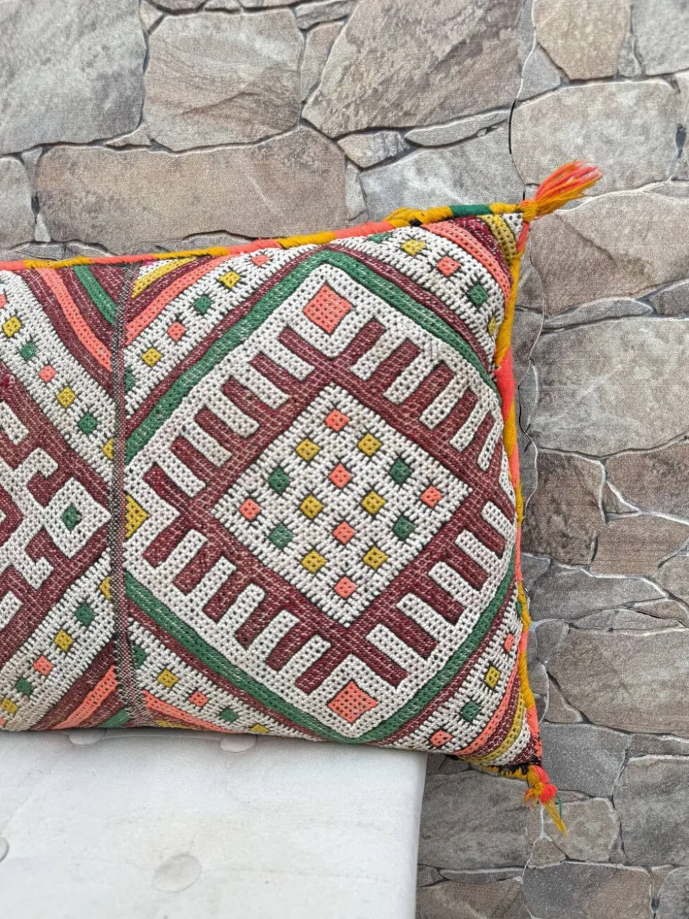 Taie d'oreiller marocaine, housse de coussin berbère, taie d'oreiller tissé
