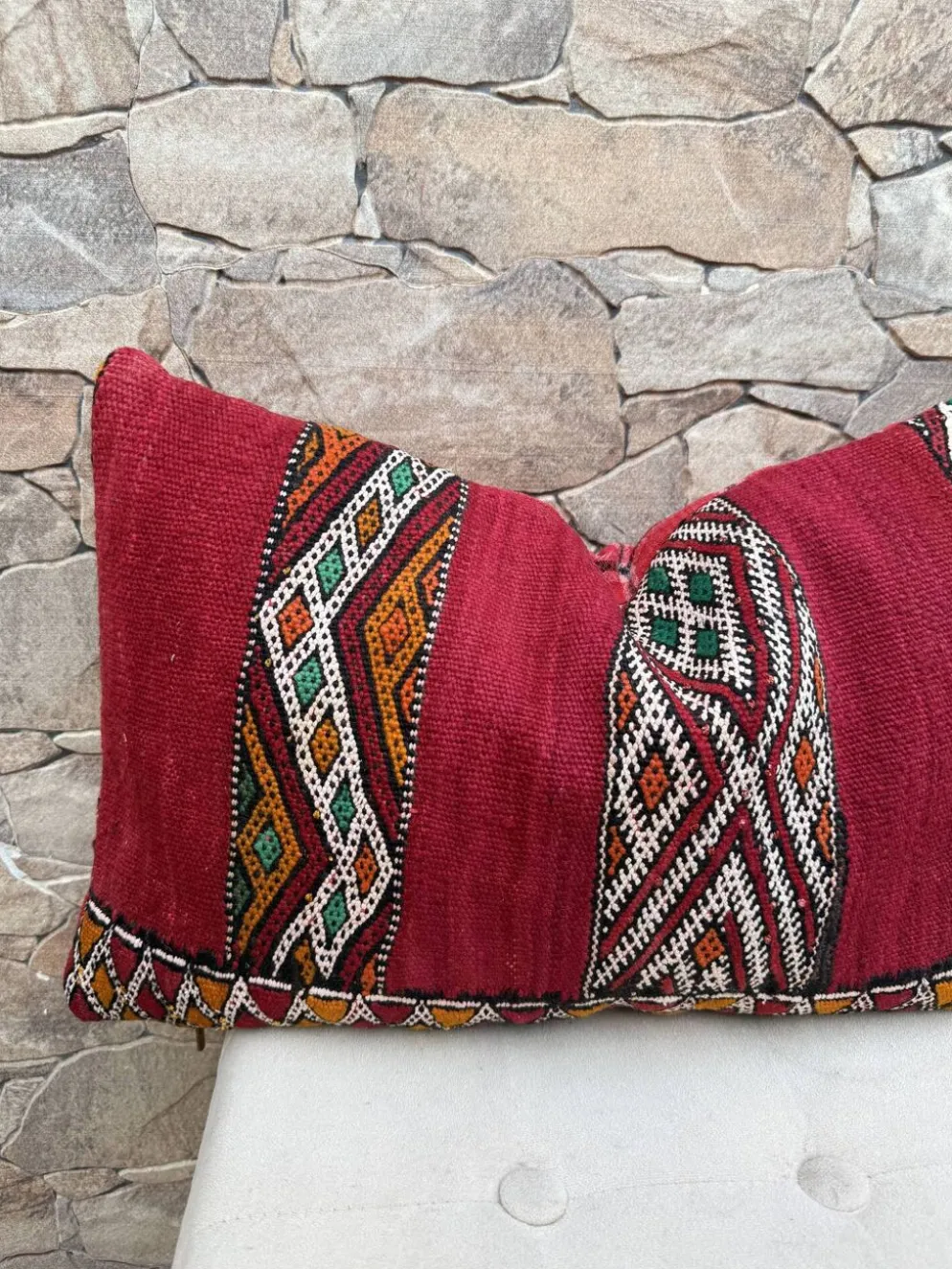 Taie d'oreiller marocaine, housse de coussin berbère, taie d'oreiller tissé