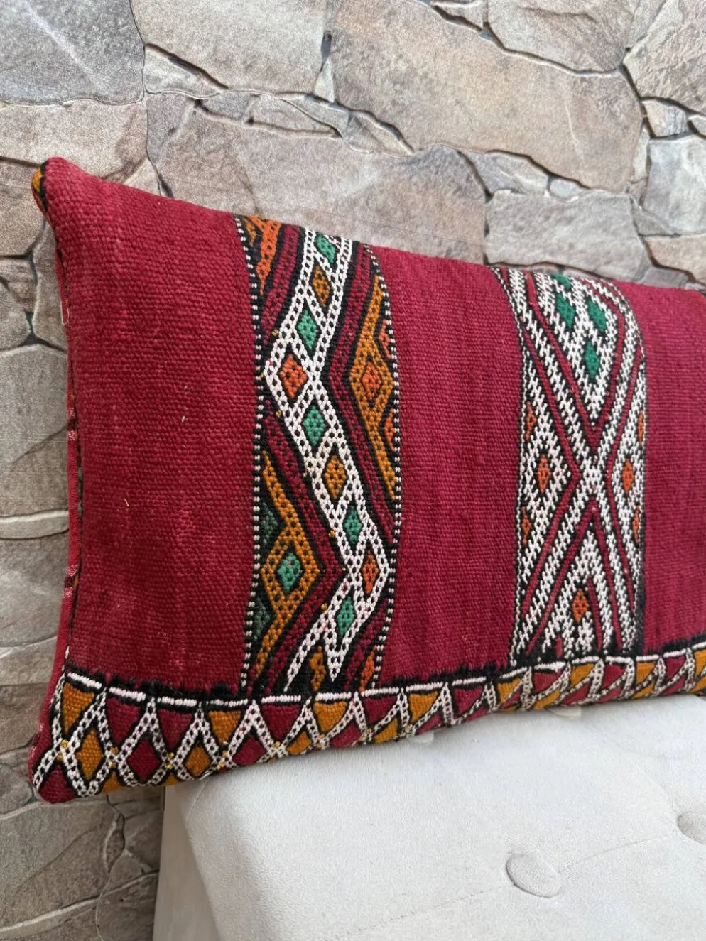 Taie d'oreiller marocaine, housse de coussin berbère, taie d'oreiller tissé