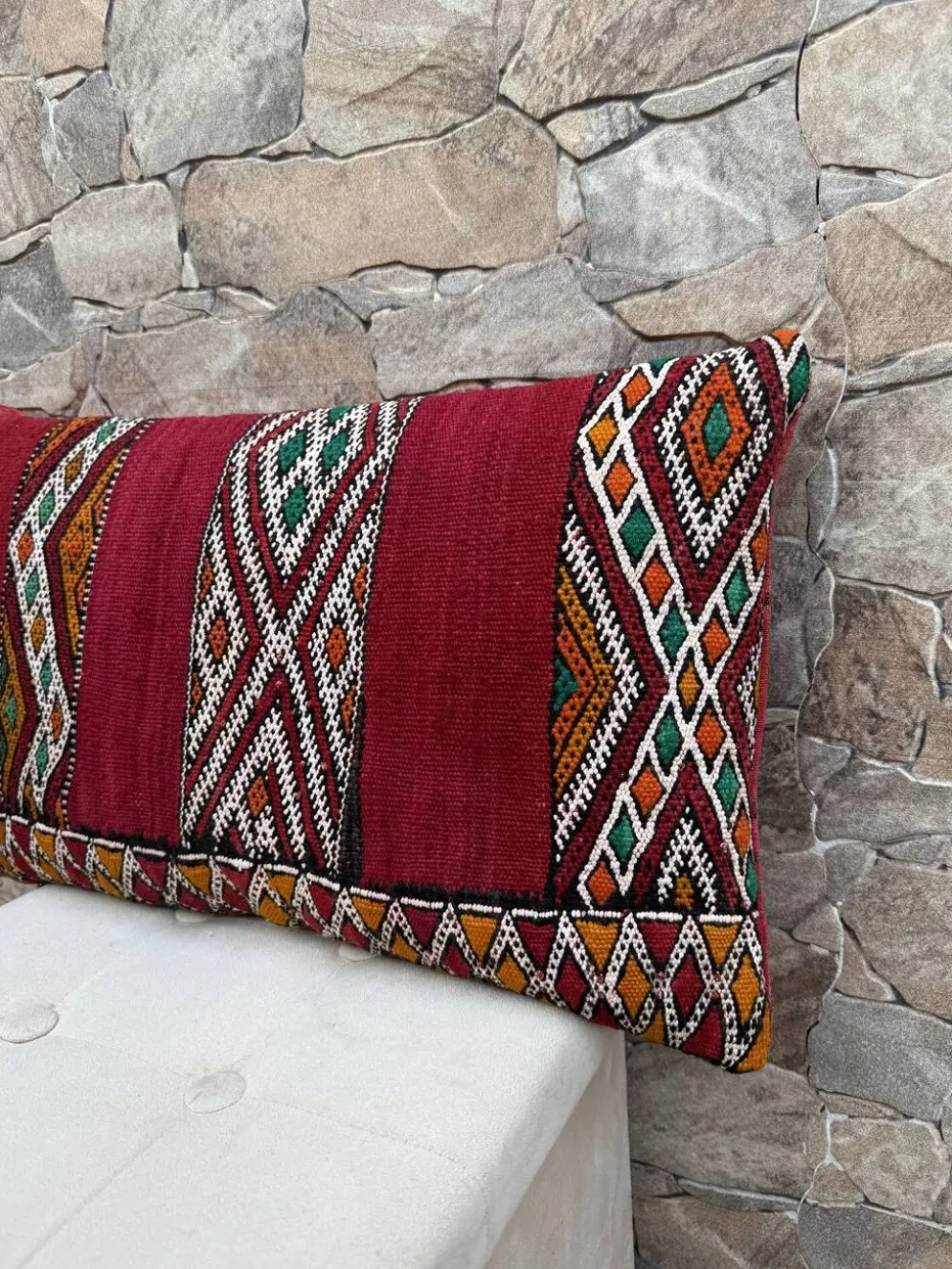 Taie d'oreiller marocaine, housse de coussin berbère, taie d'oreiller tissé