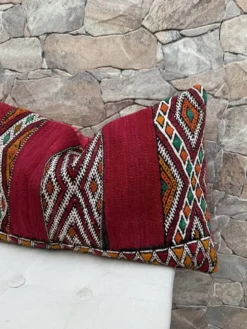 Taie d'oreiller marocaine, housse de coussin berbère, taie d'oreiller tissé