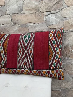 Taie d'oreiller marocaine, housse de coussin berbère, taie d'oreiller tissé