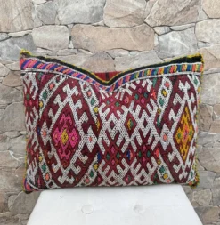 Taie d'oreiller marocaine, housse de coussin berbère, taie d'oreiller tissé