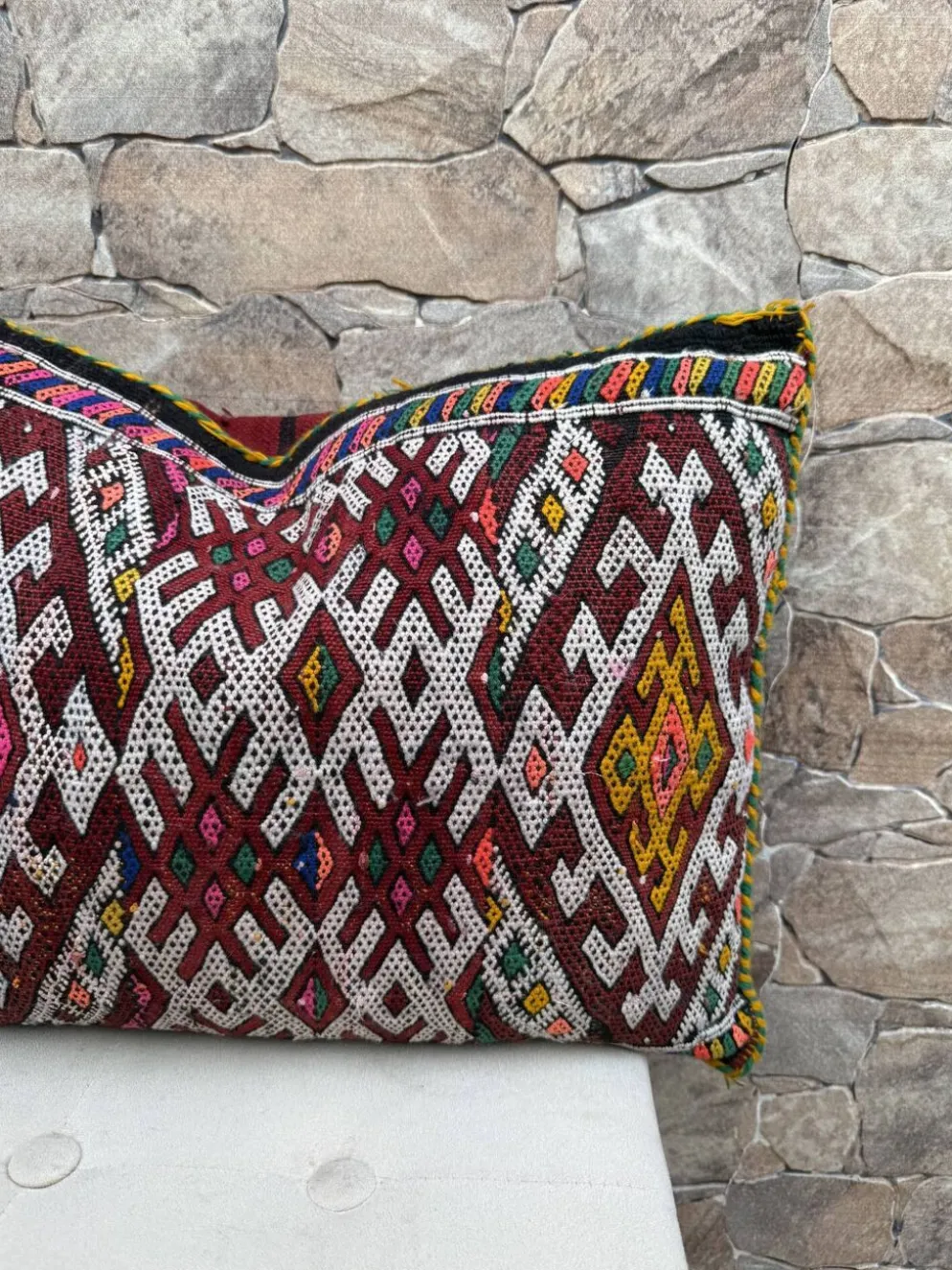 Taie d'oreiller marocaine, housse de coussin berbère, taie d'oreiller tissé