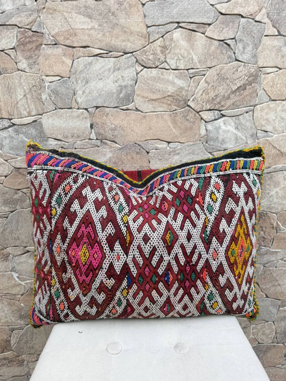 Taie d'oreiller marocaine, housse de coussin berbère, taie d'oreiller tissé