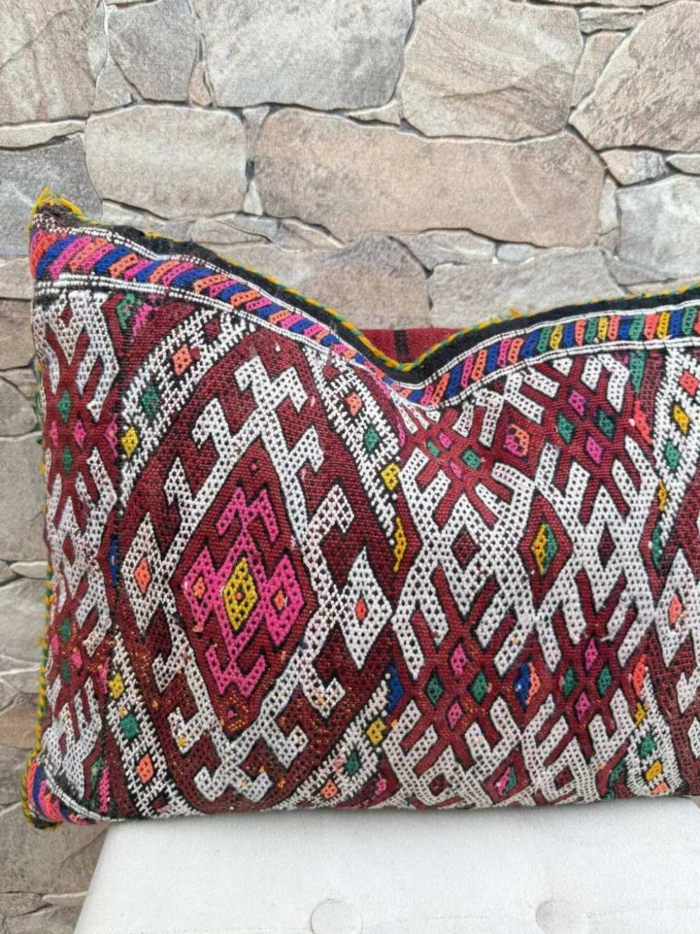 Taie d'oreiller marocaine, housse de coussin berbère, taie d'oreiller tissé