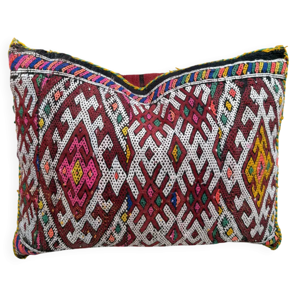Taie d'oreiller marocaine, housse de coussin berbère, taie d'oreiller tissé