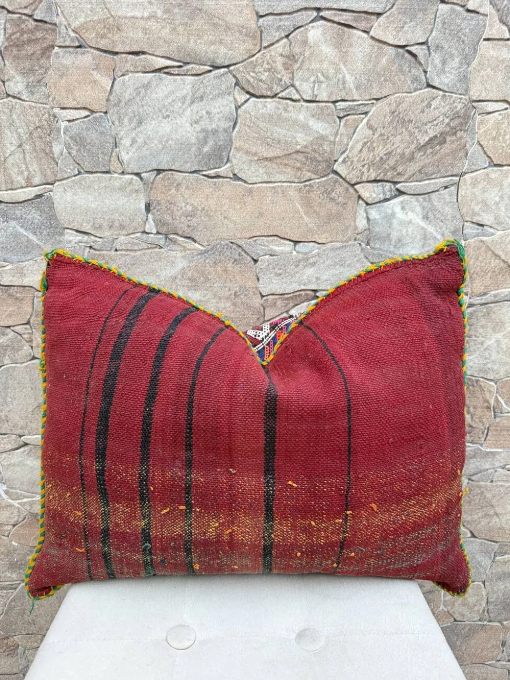 Taie d'oreiller marocaine, housse de coussin berbère, taie d'oreiller tissé