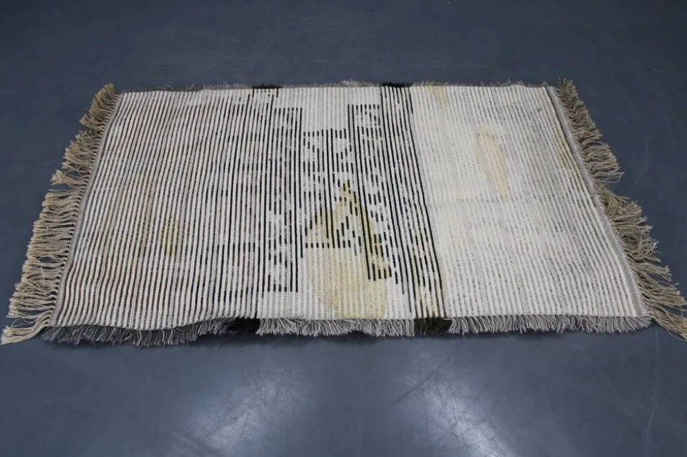 Tapis abstrait danois en laine à poils longs, années 1960