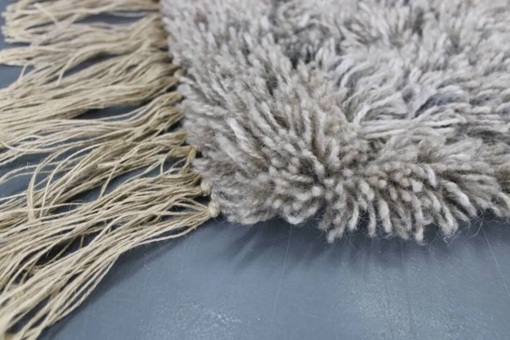 Tapis abstrait danois en laine à poils longs, années 1960