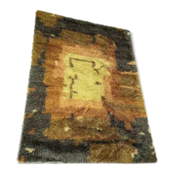 Tapis abstrait scandinave multicolore à poils hauts rya, suède, années 1960