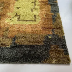 Tapis abstrait scandinave multicolore à poils hauts rya, suède, années 1960