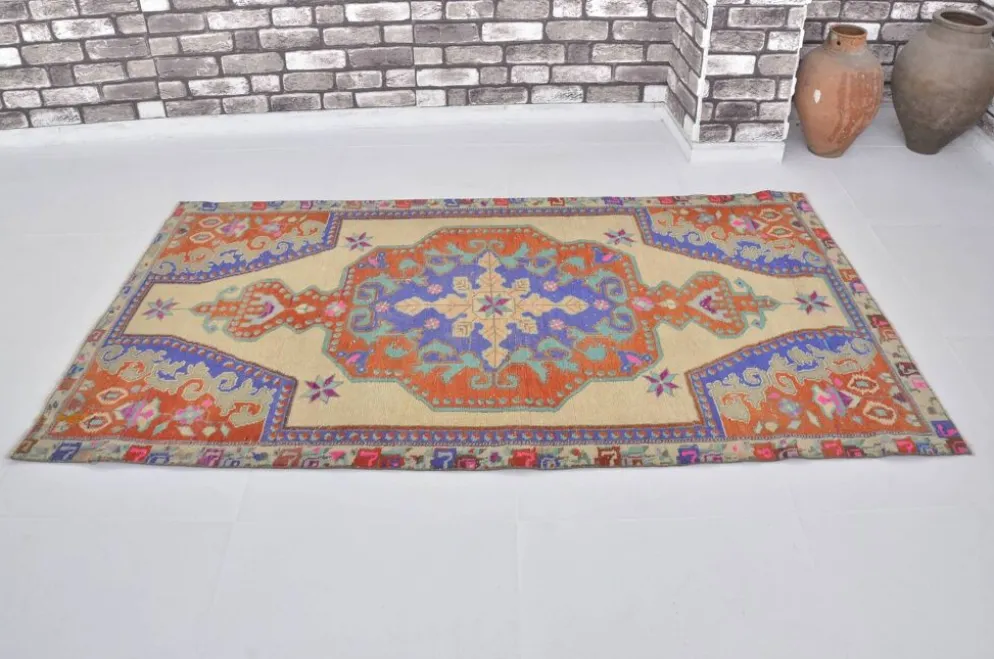 Tapis anatolien rouge et bleu sku 2596