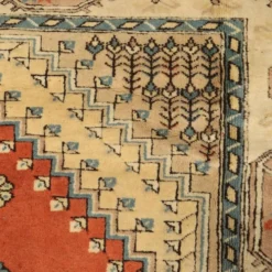 Tapis ancien de Kars en coton et laine, noué à la main, 102 x 100 In