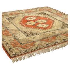 Tapis ancien de Kars en coton et laine, noué à la main, 102 x 100 In