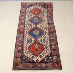 Tapis asiatique ancien en laine, noué fin, fait main 72 x 33 In