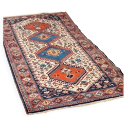 Tapis asiatique ancien en laine, noué fin, fait main 72 x 33 In