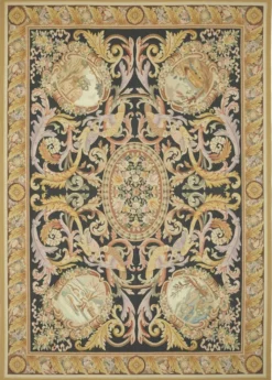 Tapis Aubusson vintage européen fait main 296 cm x 426 cm